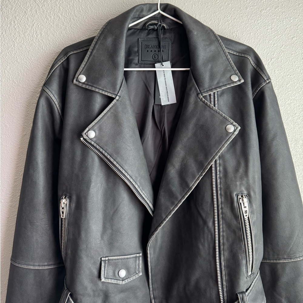 BLANK NYC Vegan Leather Moto Jacket with Belt - Picture 6 of 13